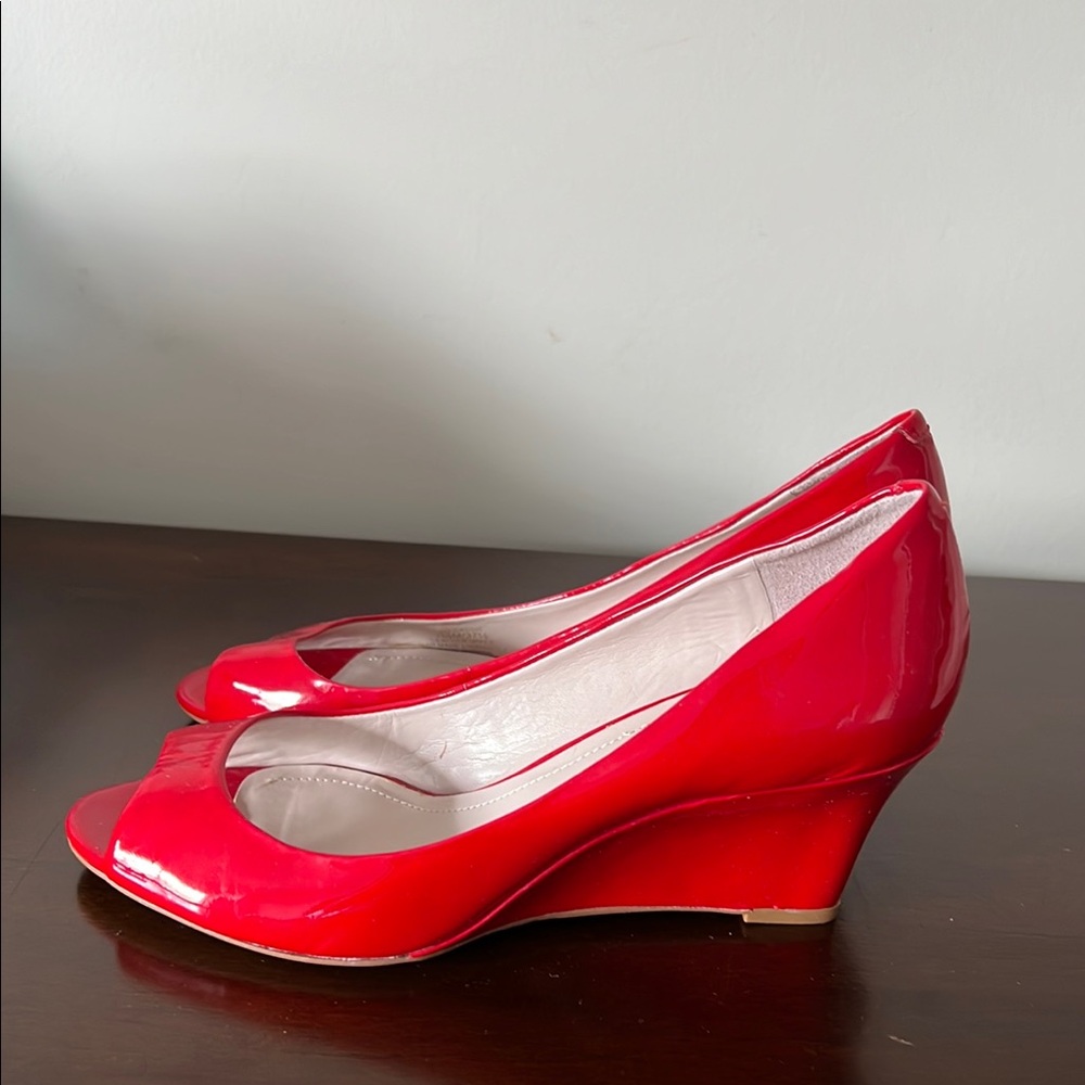New Vince Camuto Red Peep Toe Heels